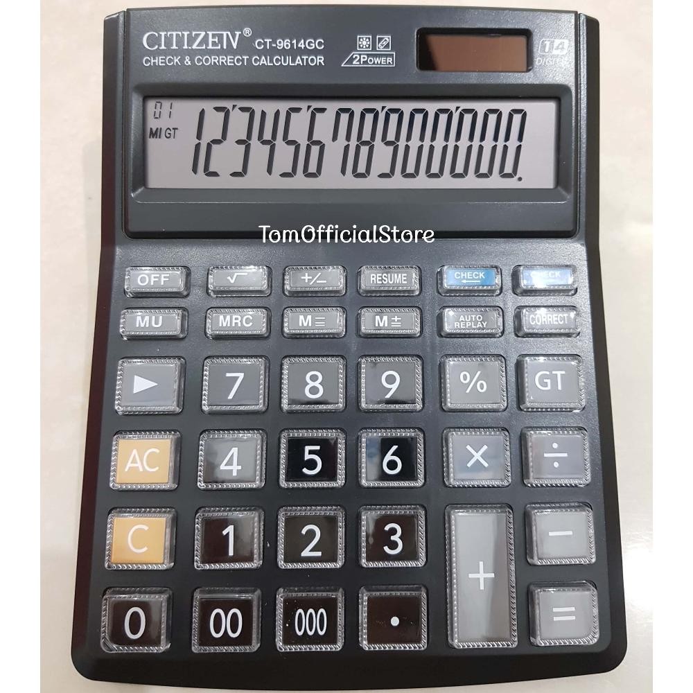 

SALE Kalkulator CITIZEN CT 9614 GC 14 Digit - Calculator Check Dual Two 2 Power ta-127
