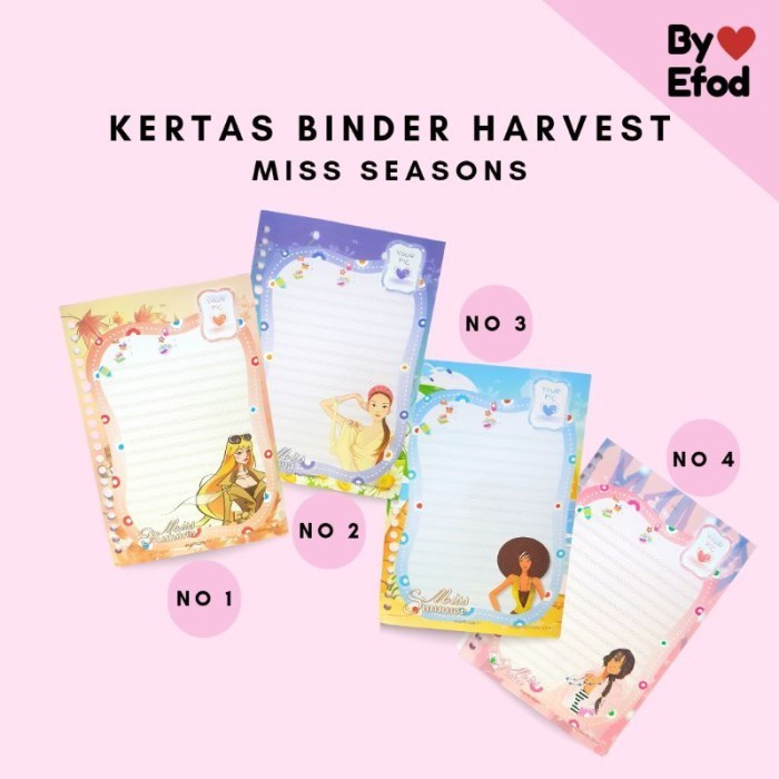

Amberela - 1Lembar Kertas File Isi Binder Loose Leaf Karakter Harvest Miss