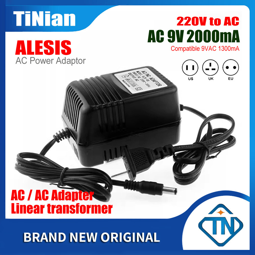 220V ke AC Adapter 9VAC 2000MA (9V 1300MA) untuk Alesis ADAT AI-2 Audi/Sinkronisasi Video & Keyboard