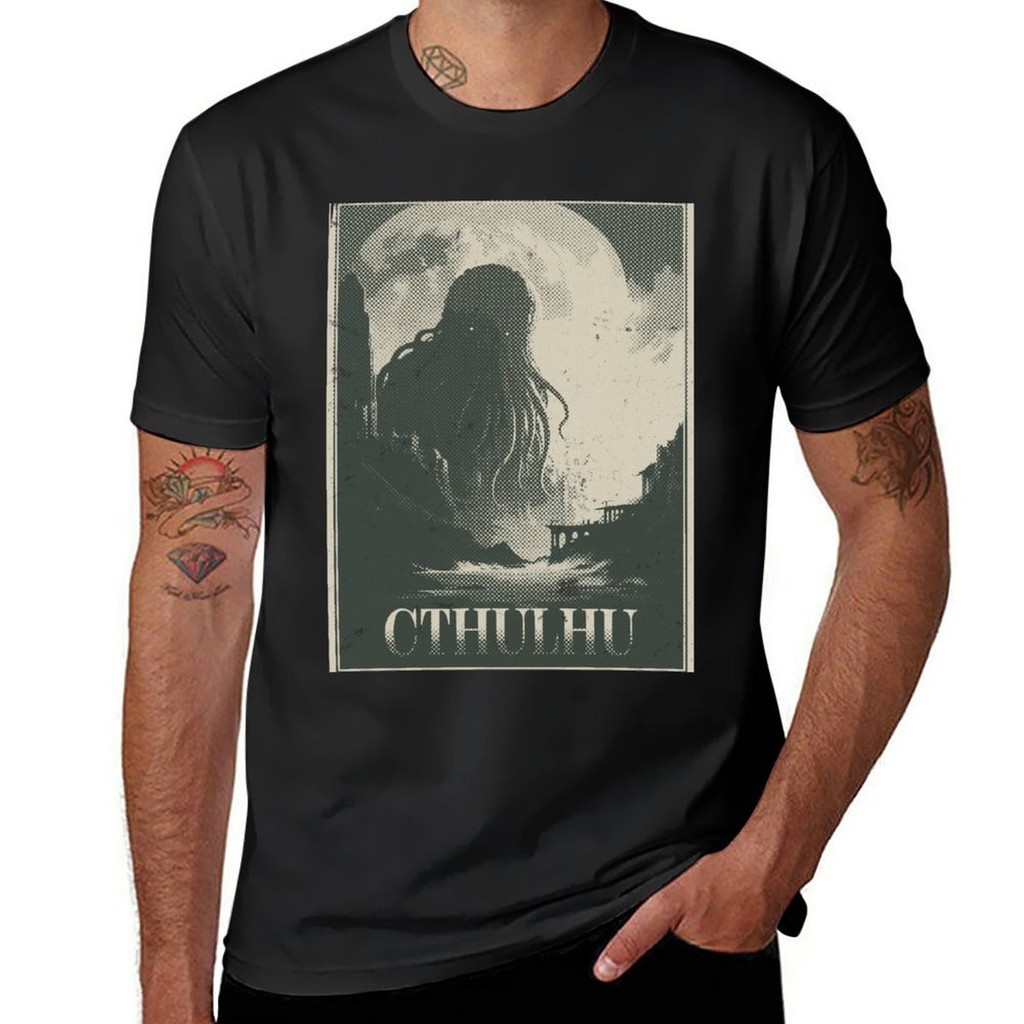 Kaos Vintage Cthulhu Kaos Lucu Kaos Putih Kaos Custom Desain Kaos Grafis Pria Anda Sendiri Anime