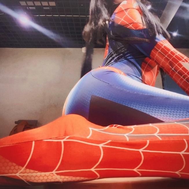 SDF Halloween Cosplay Catwoman Bodysuit wanita Kostum Playsuits COS wanita Spiderman Kostum TERLARIS