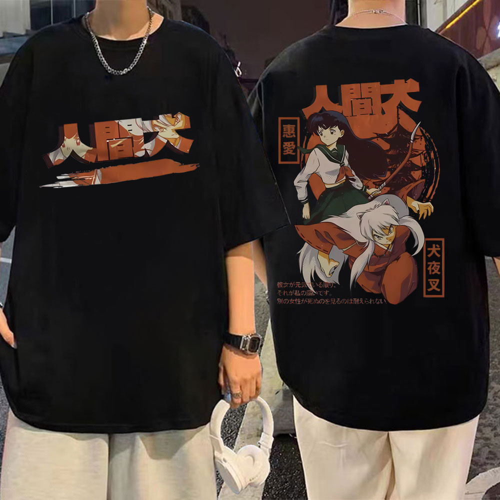 Anime Inuyasha Higurashi Kagome Kaos Grafis Tren Kaos Kartun Vintage