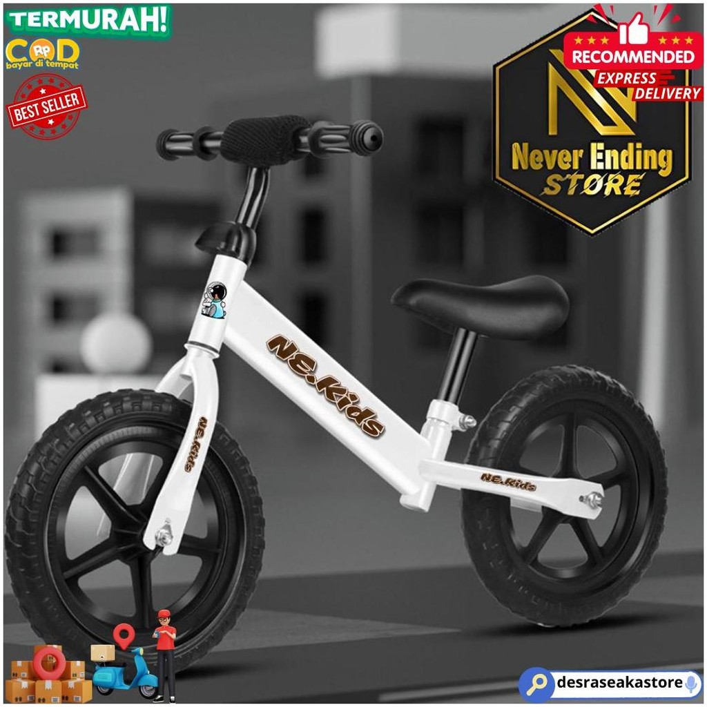 Sepeda Anak Nekids Pushbike Balita Umur 1 2 3 4 5 6 Tahun Balance Bike Perempuan Laki Laki Warna Mer