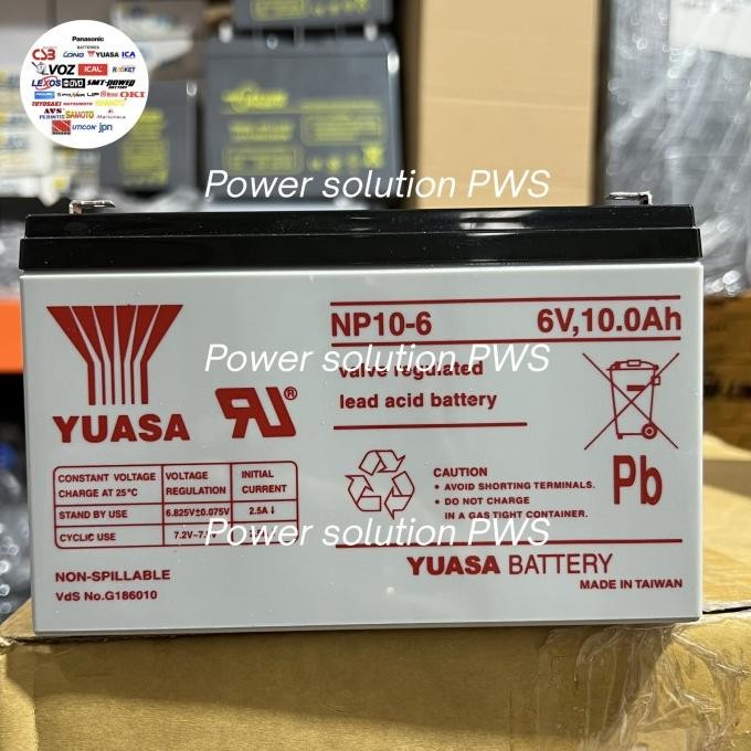 Battery Yuasa NP10-6 6v 10Ah Aki baterai Kering Yuasa 6v 10Ah NP10-6
