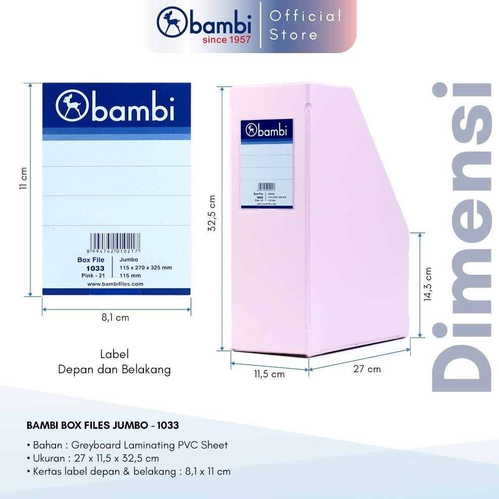 

TERLARIS Bambi Box File Magazine JUMBO SIZE 11,5 cm All Colour - Box Arsip / Box Storage / Box Dokumen kode 1033 a-110