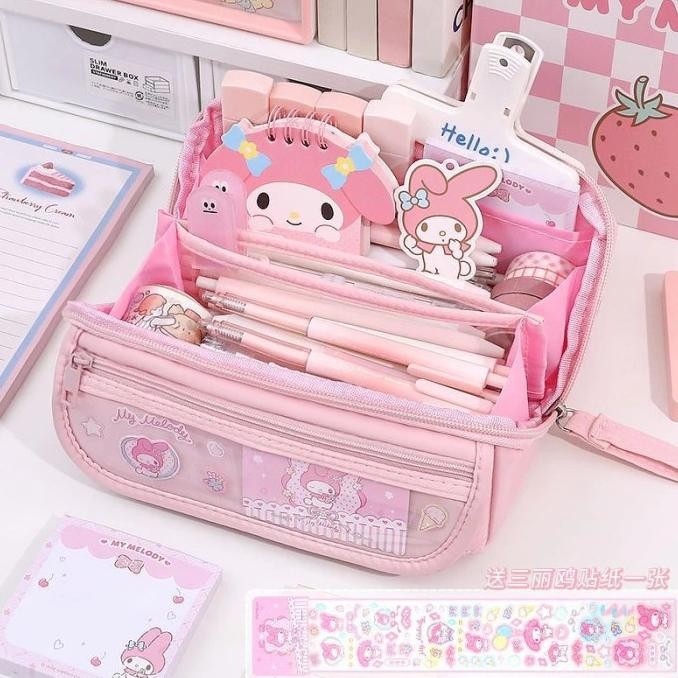 

Sanrio Tempat Pensil Cinnamoroll Baru Anime My Melody Kuromi Penyimpan JS