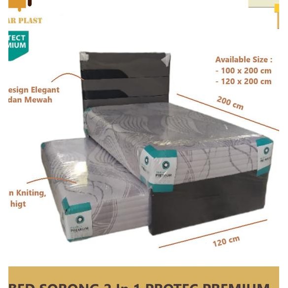 Bed Sorong Full Set / Kasur Springbed Sorong 2 In 1 Protec