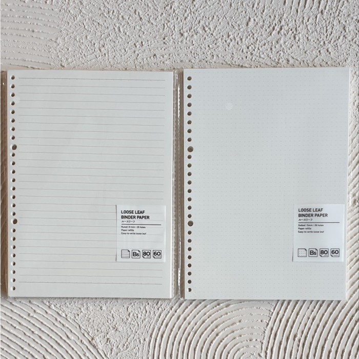 

Amberela - Loose Leaf Binder Paper B5 Ruled Dotted - Kertas Loose Leaf Panmomo 80