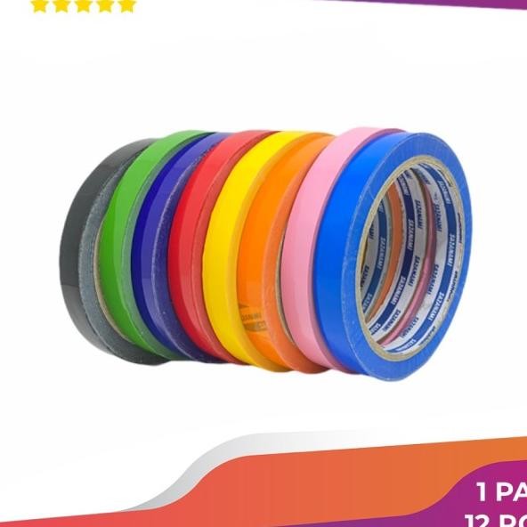 

1 Pa Lakban Isolasi Warna 12Mm X 50M Sazana Selotip Warna 1 Lusin