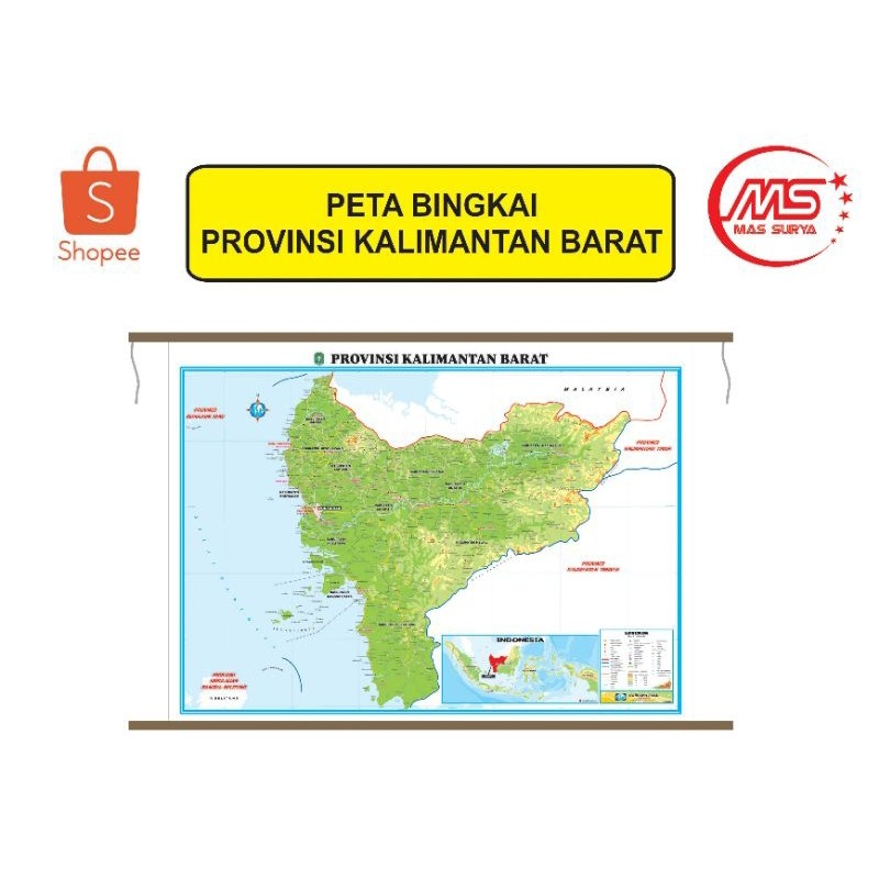 

Peta Bingkai Provinsi Kalimantan Barat Ukuran Sedang