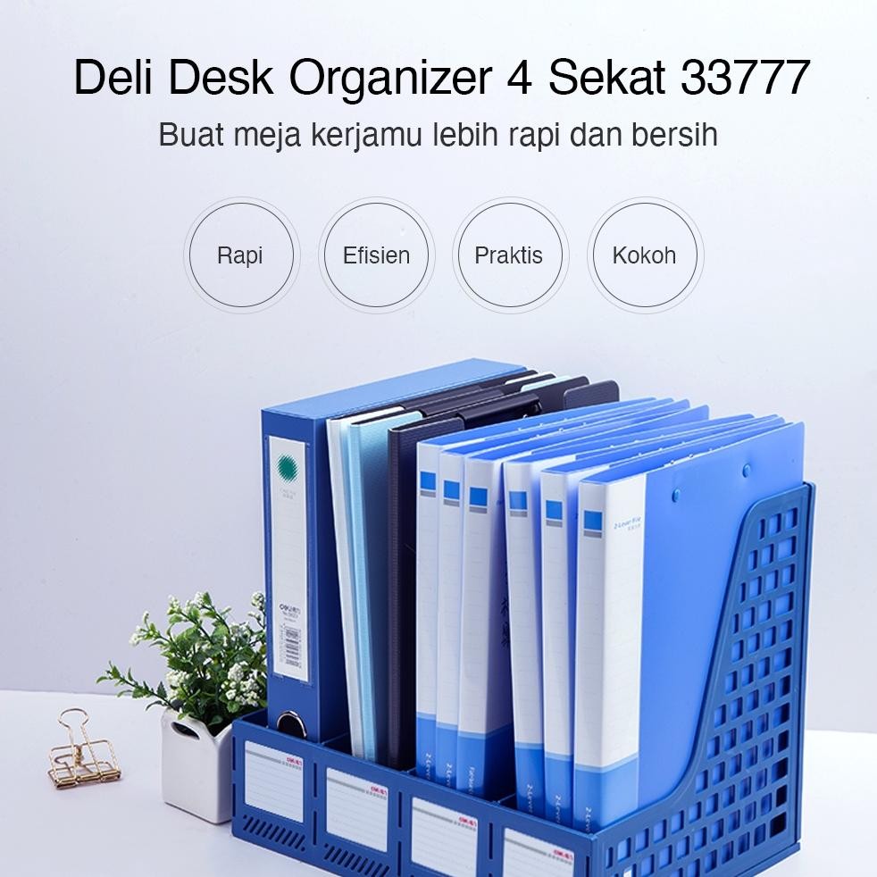 

SPECIAL Deli File Tray / Rak Box File Bahan Plastik 4 Sekat 33777 bi-13