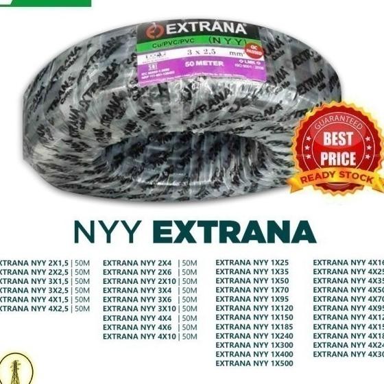 Kabel Listrik NYY 4x35 mm 4x35 EXTRANA | EXTRANA Kabel NYY| 1 METER sinarkuuu Berkualitas