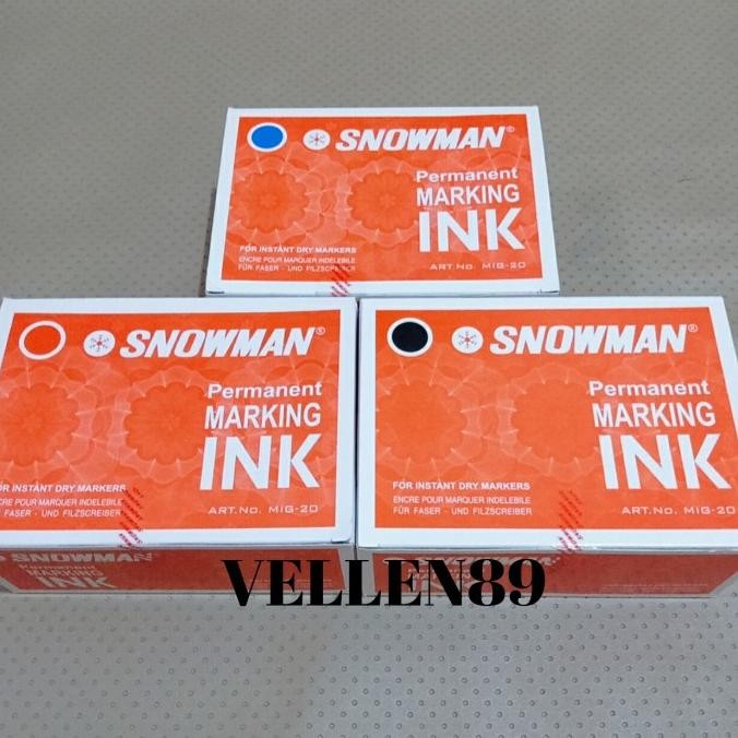 

HARGA DISC - Tinta Spidol Permanent merk Snowman @12 pcs