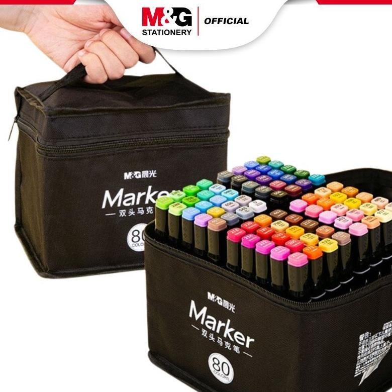 

COD M&G Spidol Highlighter Double Tip Touch General Sketch Marker/Twin Marker Set l isi 30/40/60/80 Warna Hemat