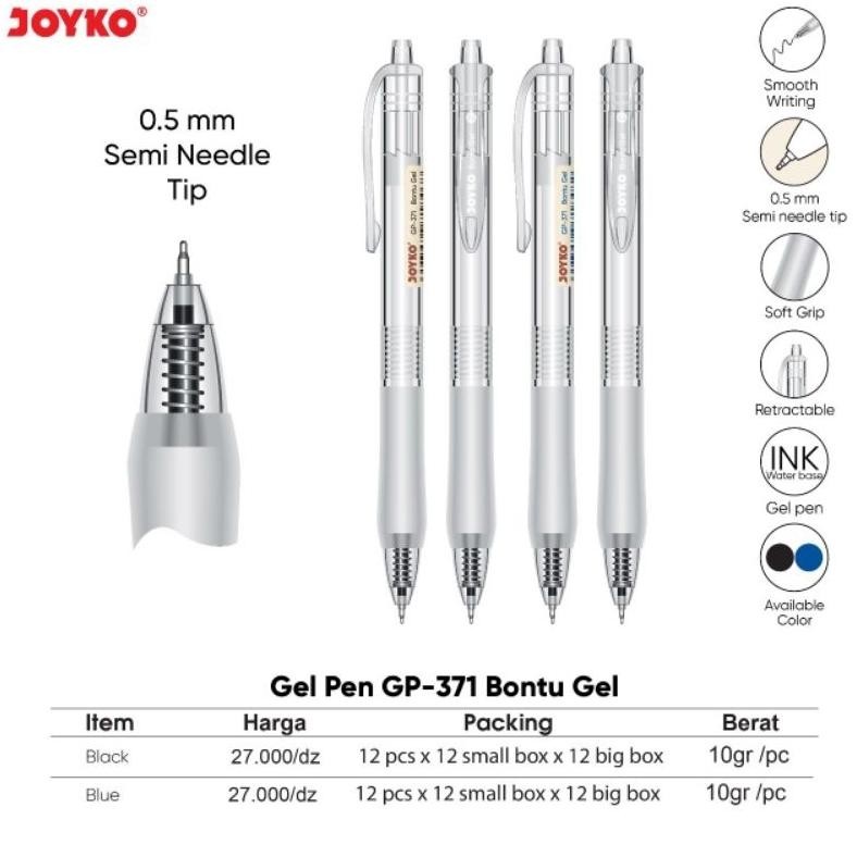 

yt- Gel Pen GP - 371 (Bontu Gel) Joyko Original