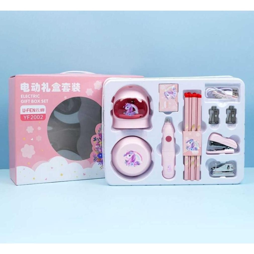

er-87 SET ALAT TULIS ELEKTRIK RAUTAN PENGHAPUS VACUUM PENSIL 11 IN 1 / ELECTRIC STATIONERY SET 7 IN 1 Original