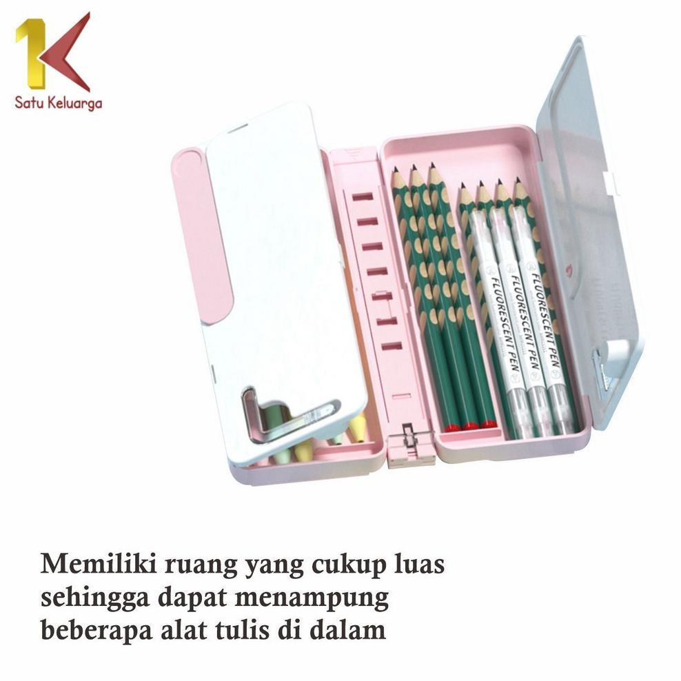 

gd-5 Satu Keluarga Tempat Pensil 2IN1 Multifungsi A73 Kotak Pensil Lipat dengan Tatakan Buku dan Papan Tulis Praktis / Pencil Case Book HolderAnakSekolah Murah