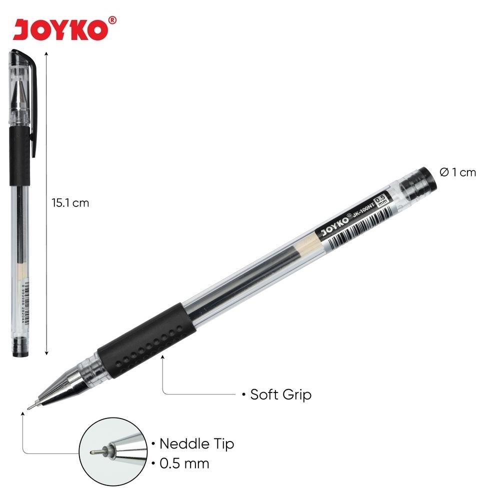 

JPF-1015 Pulpen Joyko JK-100NT 0,5mm Gel Pen - 1 Lusin 12 pcs Berkualitas