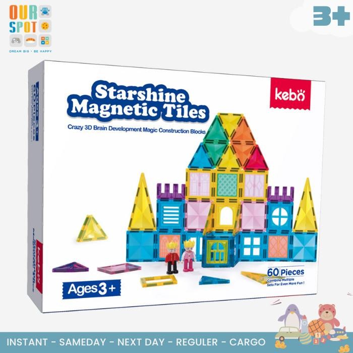 Magnetic Tiles Star Shine Magnetic Tile 60 Pcs - Kebo - Mainan Edukasi