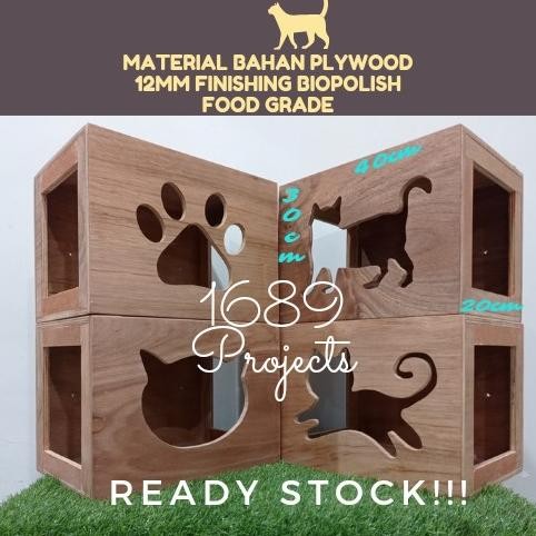 Rumah Kandang Kucing Kayu Cat House Playground Custom