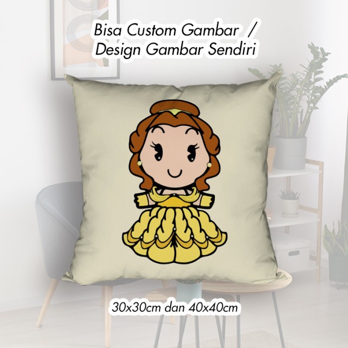 Bantal Kotak Disney Princess Belle - Beauty and The Beast /Bantal Sofa