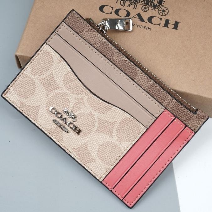 

NEW Coach Card Holder In signature Canvas