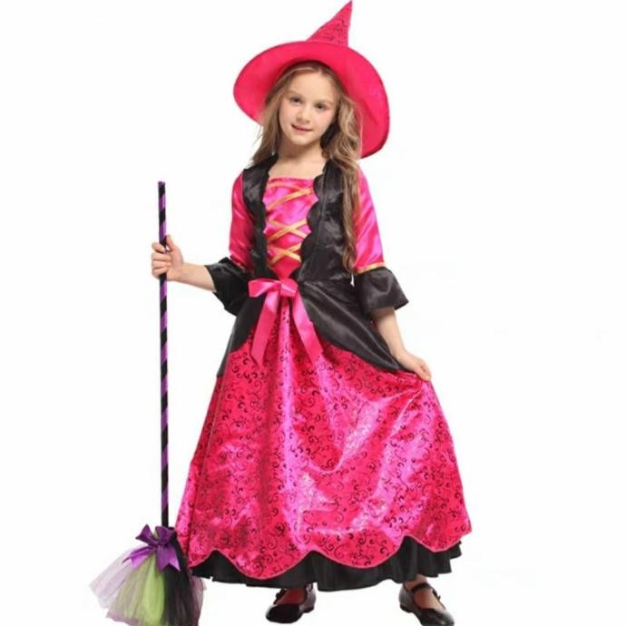 DFR Pink WITCH toddler girl costume halloween kostum penyihir anak TERLARIS