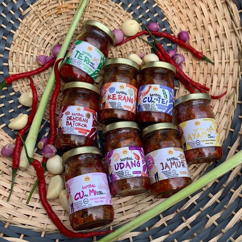 

Big Sale Sambal Japang Topping All Varian Kemasan Botol Kaca /Sambal Cumi/ Sambal Dendeng/ Sambal Ayam/ Sambal Teri/Sambal Jawa/Sambal Padang/Sambal. High Quality