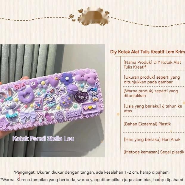 

10.10 Diy Deco Cream Kit/Tetapkan Kotak Pen/Tempat Pensil Menghias/ Deco Cream Clay Kotak /Stationery Pake Handmade Premium