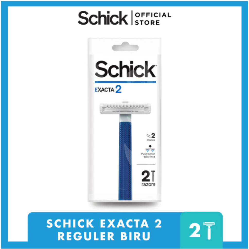 Schick Exacta 2 Alat Cukur Pria Reguler 2 Biru