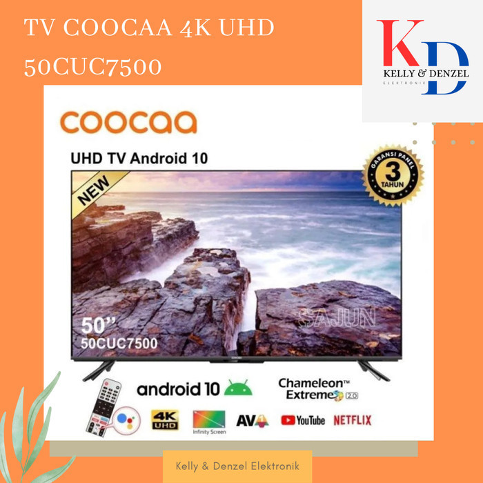 Coocaa LED TV 50 Inch Smart Android 4K UHD - 50CUC7500 / 50 CUC 7500