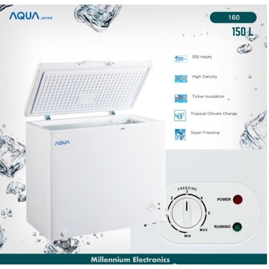 Freezer Box Aqua AQF-160(W) Chest Freezer 150/ 161 L putih