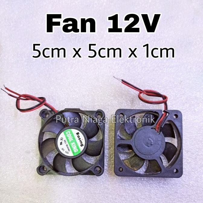 Baru Fan DC 12V 5cm / Kipas Pendingin 12 Volt DC 12VDC dimensi 50x50x10mm putr4n Ayo Beli