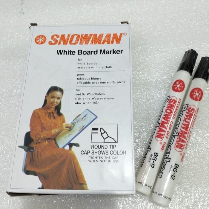

Spidol Snowman Whiteboard Bg-12 Warna Hitam 12 Pcs