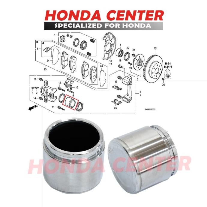 Piston Rem Depan Civic Nouva Civic Lx Grand Civic 1988 1989 1990 1991