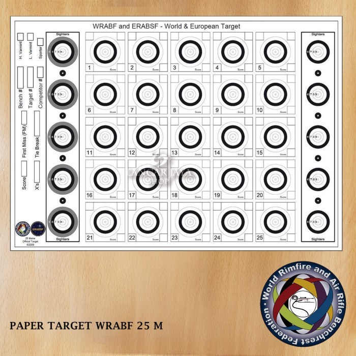KERTAS SASARAN TEMBAK 25 M / TARGET WRABF 25M