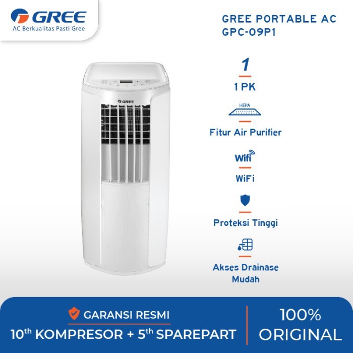 AC PORTABLE STANDING GREE 1 PK WITH AIR PURIFIER SYSTEM
