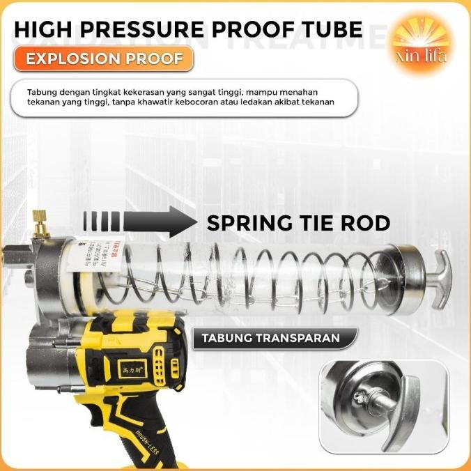 Alat Grease Semprot Listrik Electric Spray Gun 600Cc 21Volt Minyak Lithium Grease Gun Berkualitas
