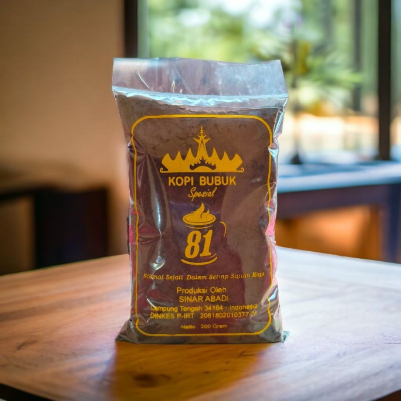 

Spesial Kopi Lampung | Kopi Bubuk Cap 81 Produksi Lampung 200gr / Kopi Bubuk / Kopi Lampung