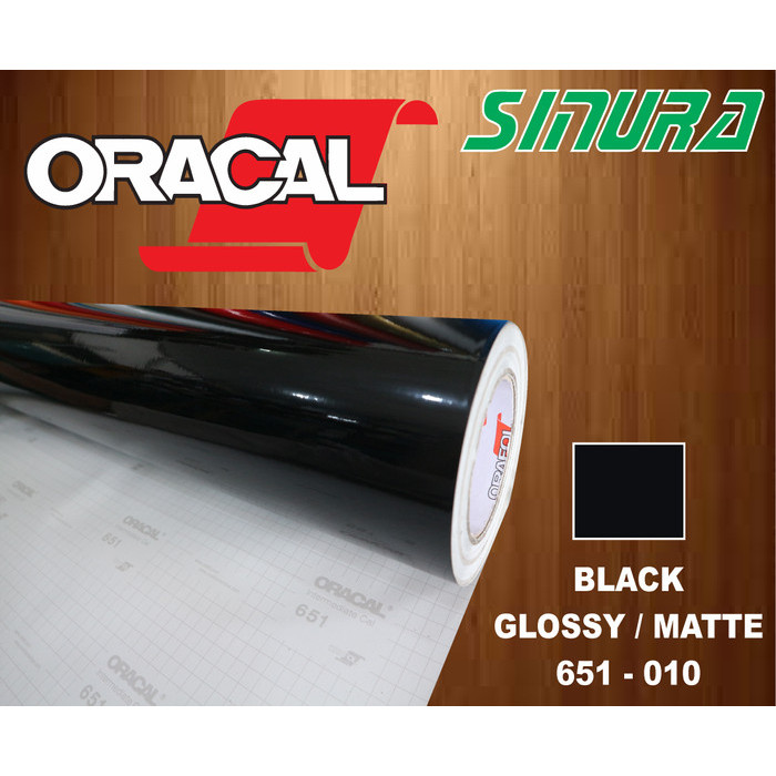 Sticker Oracal 651-070 BLACK / HITAM (GLOSSY/MATTE)