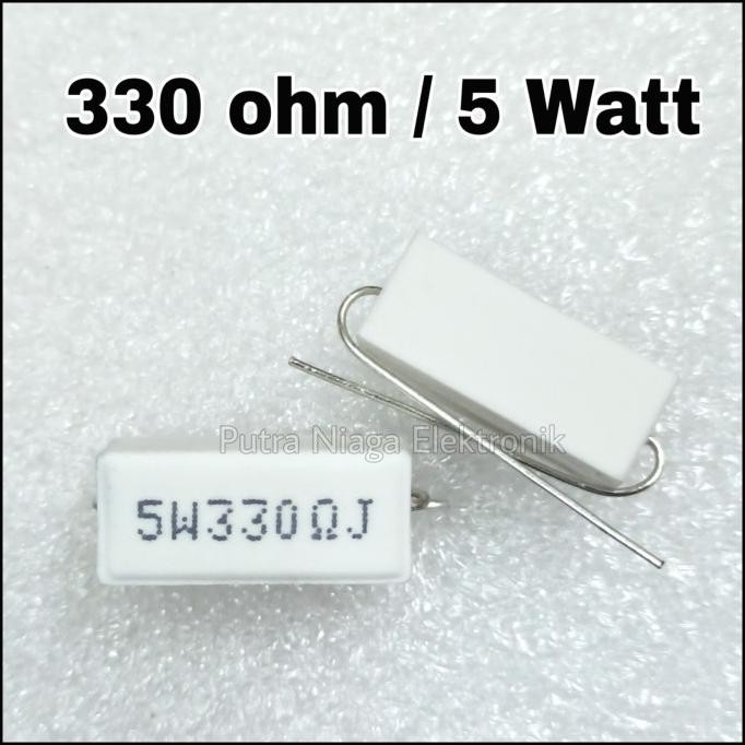 Terbaru Resistor 330 ohm 5 watt 330R 5W keramik / kapur / cemen 330ohm 5watt putr4n dijamin