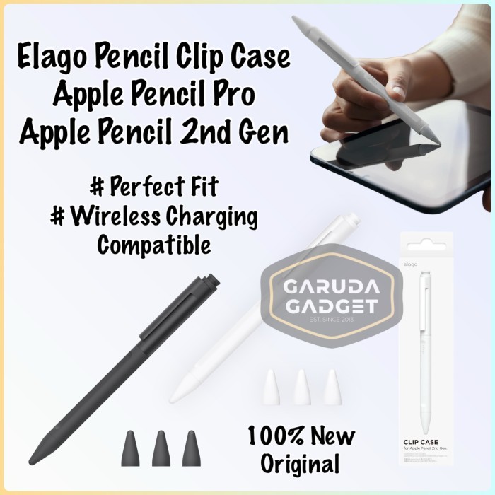 

Terlaris Case Apple Pencil Pro / 2 Elago Pencil Clip Case Silicone Soft Cover Nib Tips Original New