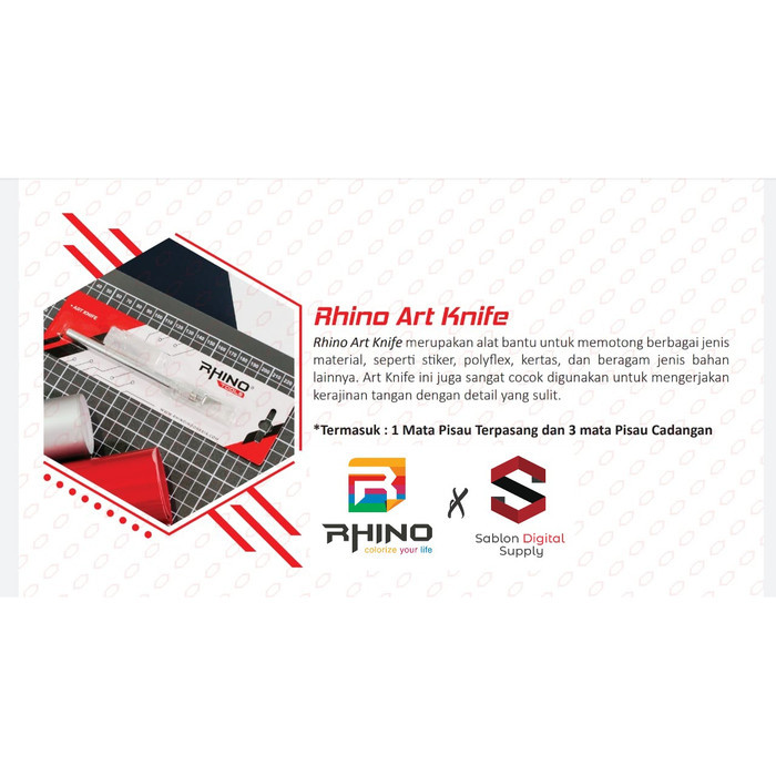 

Terlaris Alat Bantu Potong Polyflex Kertas dan Kertas ( Art Knife Rhino ) SALE