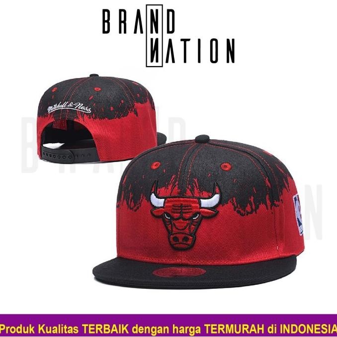 TOPI SNAPBACK Topi SNAPBACK Chicago Bulls Red Black Mitchell Ness NBA Basketball
