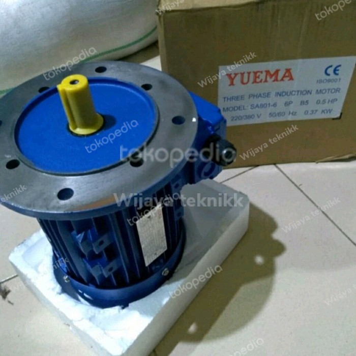 Dinamo electro motor yuema /adk/bologna 1/2 hp 0,37 kw 3 phase Flange