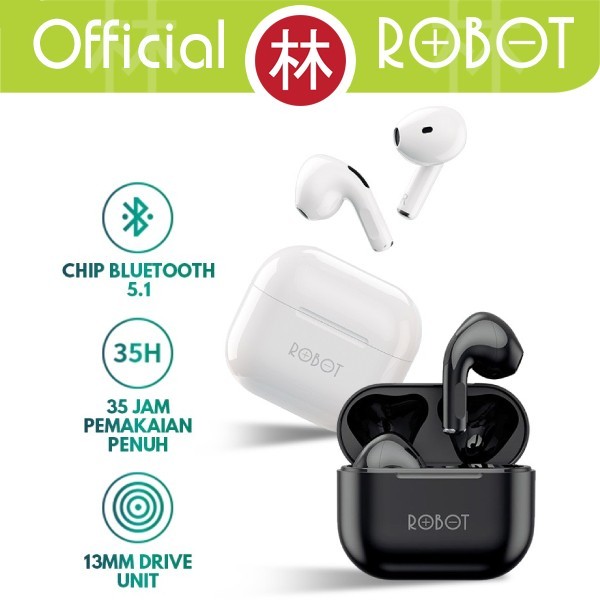 Robot T50 Airbuds Wireless Bluetooth Headset Earphone Tws Earphone