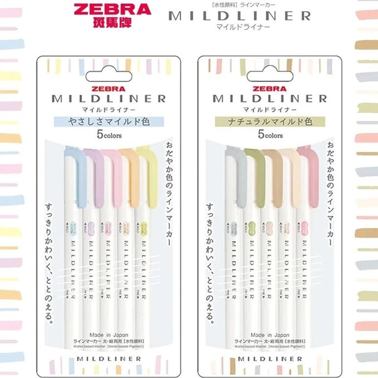 

TERLARIS Zebra Mildliner Gentle Natural Mild Colors Double Sided Highlighter New Colors a-81