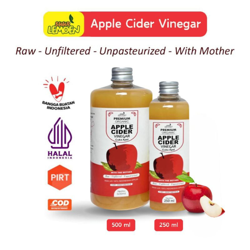 

CUKA APEL Apple Cider Vinegar Premium Organik Untuk Diet Alami by Suur Lemoen