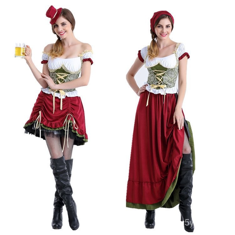 New Halloween Costume Adult Maid Bavarian Traditional National CostumeDSStage Costume in Stock DE0M
