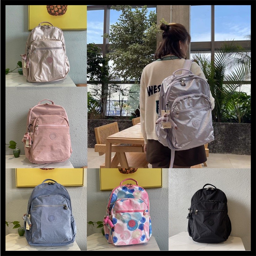 Kipling Monkey Bag Kasual Nilon Sisi Perjalanan Ransel Kapasitas Besar 21305 |5C6E3C1C|